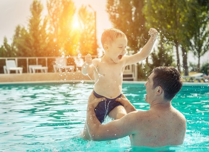 Saybrook Pointe - San Jose, CA - Parent holding their child in the pool